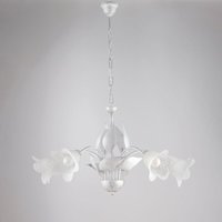 Bonetti Illumina - Belight - Olga – Kronleuchter weiß lackiert, Antiksilberdekor & Alabasterglas, Ø68, 5-flammig – BL155-5-BA von BONETTI ILLUMINA