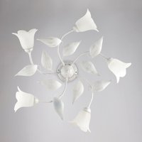 Bonetti Illumina - Deckenlampe aus Eisen Silber Weiß fünf Lichter Alabaster Weißglas 70x H20 cm von BONETTI ILLUMINA