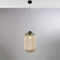 Belight - Krizia – Pendelleuchte schwarz, Glas amber mit Streifendekor, Ø20, 1-flammig – BL310-S1-AM Belight - Krizia – Pendelleuchte schwarz, Glas amber mit Streifendekor, Ø20, 1-flammig – BL310-S1-AM von BONETTI ILLUMINA