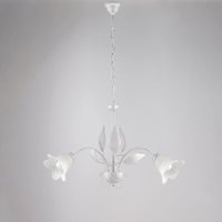 Bonetti Illumina - Weiß Silber Eisen Kronleuchter drei Lichter Alabaster Weißglas 60x h43 cm von BONETTI ILLUMINA