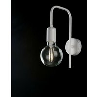 Industrielle Wandleuchte in Weiß und Silber Eisen One Light Durchmesser 18x h27 cm von BONETTI ILLUMINA