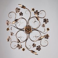 Iris – Deckenleuchte aus braun lackiertem Eisen mit antikem Golddekor, 6 Lichter – Ø79 x 67 – BL169-PL6-BR von BONETTI ILLUMINA