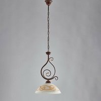 Kronleuchter bearbeitetes Eisen Schwarz Rost Gold Finishing ein Licht 30x h51 cm von BONETTI ILLUMINA