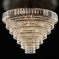 Bonetti Illumina - Vladimir - Deckenleuchte aus Eisen und goldenem Messing mit Strasssteinen 6 Lichter H.40 - Ø51 - BL263-PL6-OR von BONETTI ILLUMINA