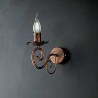 Schwarze Eisenwandlampe mit Kupferdekor ein Licht 23x h17 cm Schwarze Eisenwandlampe mit Kupferdekor ein Licht 23x h17 cm von BONETTI ILLUMINA