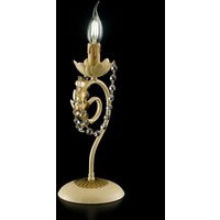 Tischlampe aus Eisen-Elfenbein-Decape und goldenem Strass-Damast ein Licht 16x h39 cm Tischlampe aus Eisen-Elfenbein-Decape und goldenem Strass-Damast ein Licht 16x h39 cm von BONETTI ILLUMINA