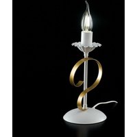 Tischlampe aus weißem Eisen shabby Gold ein Licht 13x h25 cm Tischlampe aus weißem Eisen shabby Gold ein Licht 13x h25 cm von BONETTI ILLUMINA