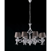 Lucy – Kronleuchter weiß, Shabby-Chic & PVC-Lampenschirme Ø16, Ø84, 8-flammig – BL184-8-BCO von BONETTI ILLUMINA