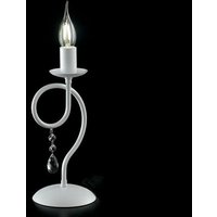 Weiße Eisen Tischlampe One Light Shabby Strass Dekoration 13x h32 cm von BONETTI ILLUMINA