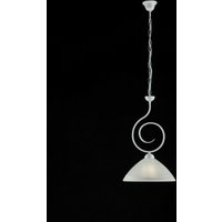 Weißer Shabby Eisen Kronleuchter ein Licht Weißer Lampenschirm 32x h53 cm von BONETTI ILLUMINA