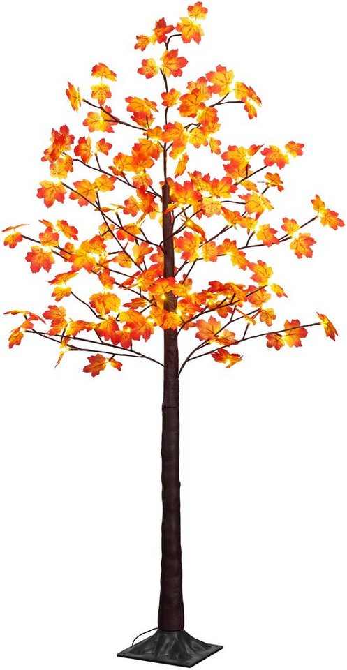BONETTI LED Baum Weihnachtsdeko, LED fest integriert, Warmweiß, Beleuchteter Deko-Herbstbaum mit Ahornblättern von BONETTI
