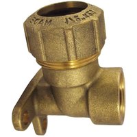 PE Rohr Verschraubung, Messing, Wandhalterung 90°, 20mm x 1/2" IG von BONI-SHOP®