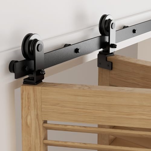 76.3cm/2.5FT Bifold Schiebetürbeschlag Schiebetüren Schiebetürsystem Komplettset Laufschiene Rollen Set Schwarz für 2 Holztür 35cm Top Mount T Rad 76.3cm/2.5FT Bifold Schiebetürbeschlag Schiebetüren Schiebetürsystem Komplettset Laufschiene Rollen Set Schwarz für 2 Holztür 35cm Top Mount T Rad von BONIKLUBA