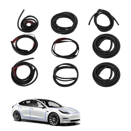 Auto Türdichtung Selbstklebend, Türdichtungssatz für Tesla Model Y Gummidichtung Auto Kantenschutz Schalldichte Schalldämmung für Autotürfenster Windgeräuschreduzierungsset von BONJUME