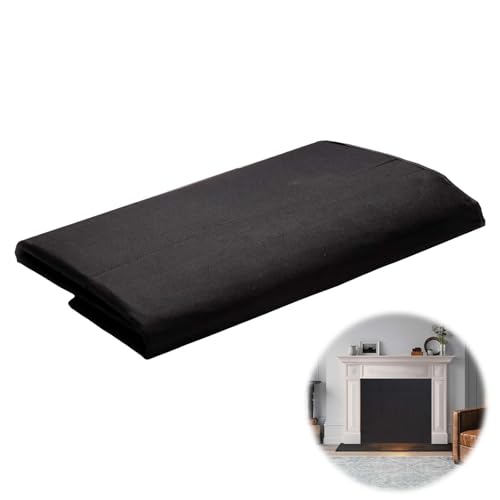 Kamin Zugluftstopper, Kaminabdeckung Magnetische Kamindeckel für Wärmeverlust 100X82cm Schwarz Kaminblockerdecke Kamindecke Funkenschutz Spart Energie für Sommer und Winter Den Innenbereich von BONJUME
