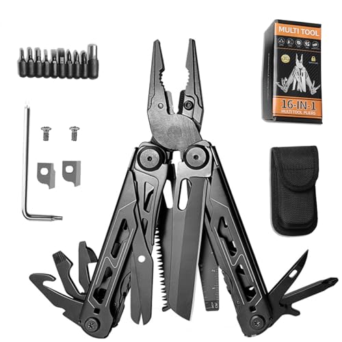 Multifunktionszange, 28 in 1 Faltbares Multitool mit Schere Messer Säge Flaschenöffner Schraubendreher Tragetasche Multifunktionswerkzeuge für Camping Wandern Angeln Reparieren Multifunktionszange, 28 in 1 Faltbares Multitool mit Schere Messer Säge Flaschenöffner Schraubendreher Tragetasche Multifunktionswerkzeuge für Camping Wandern Angeln Reparieren von BONJUME