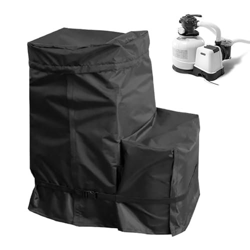 Poolpumpe Abdeckung, Pool Sandfilteranlage Abdeckung Für 14-16" Filterpumpe Im Außenbereich Gartenpumpe Box Abdeckung 420D Oxford Wasserdicht Vollständige Abdeckplane UV-Beständig von BONJUME