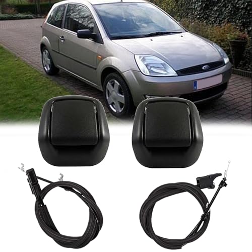 Sitzneigungskabel mit Kontrollkabel, Neigungsgriff Betätigungszug Sitzeinstellkabel für Ford Fiesta MK6 2002-2012 Vordersitz Kipphebel Kippgriffe vorne links und rechts 1441166 1441167 1417521 1417520 von BONJUME