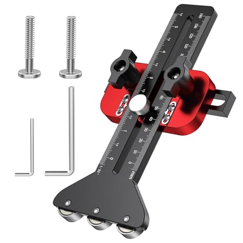 Tischsägeführung, Einstellbar Tischkreissägenführung Mehrwinkel Spursäge Fräsanschlag Aluminiumlegierungen Tischsaw Jig Schneidwerkzeug mit 3 Riemenscheibenzauntisch-Sägenzubehör von BONJUME