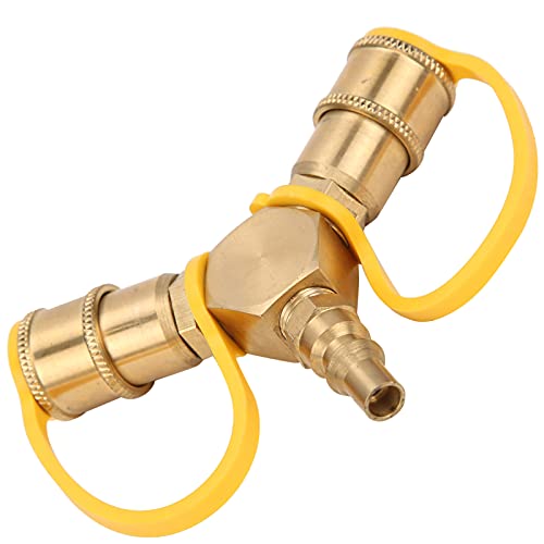 BONKZEBU 2 Wege 1/4in RV Propan Npt Schnellverbindung Y Splitter -Adapter für Propanschlauchanschluss Kit, Schnellfreisetzungs -Propan -Tankanpassungen, Dual -Outlet -Propan von BONKZEBU