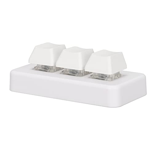 BONKZEBU 3-Tasten-Tastatur, USB-Schnittstelle, RGB-Hintergrundbeleuchtung, Programmierbare Tastatur, Plug-and-Play-3-Tasten-Makropad, für Computer (Weiß) von BONKZEBU