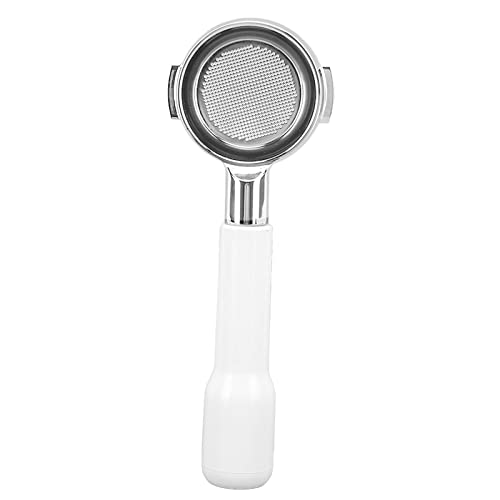 BONKZEBU 54 Mm Bodenloser Portafilter, Extraktionsverbesserung 51 Mm Bodenloser Portafilter 3 Ohren Kompatibel, Pulverschale Kaffee, für Home Café Shop (Weiß) von BONKZEBU