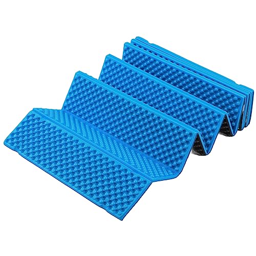 BONKZEBU Faltbares Schaumstoffschlafkissen, Doppel -Eierkiste Schlafkissen, Faltbare Verdickte Schaumstoffschlafmatte für Outdoor Camping 186x57 cm, Außen Ei -Trog -Schlafmatte (Blau) von BONKZEBU