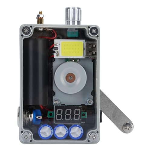 BONKZEBU Handkurbelgenerator, Tragbares Notfall -USB -Ladegerät Handkurbel Tragbares Notfall -USB -Ladegerät, LCD Voltmeter Tragbarer Handheldgenerator für Outdoor Camping von BONKZEBU