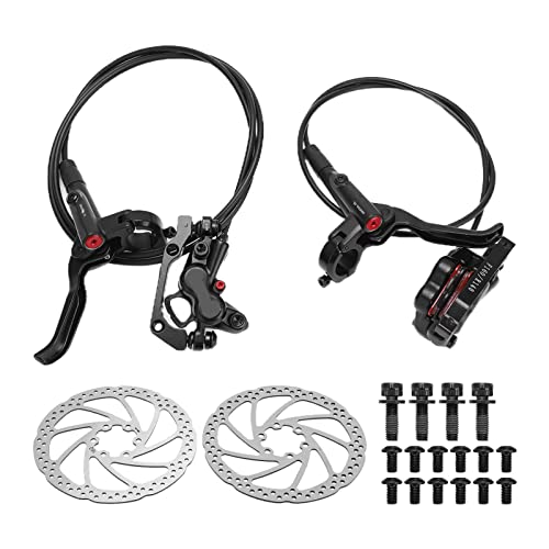 BONKZEBU Mountain Bike Disc Brems -Kit, Doppelbremse 4 Kolben 1 Paar Scheibenbrems -Set, Enge Versiegelung MT200 Hydraulikscheibenbremsen, mit 1 Paar 160 -mm -Scheibenbremsrotor von BONKZEBU