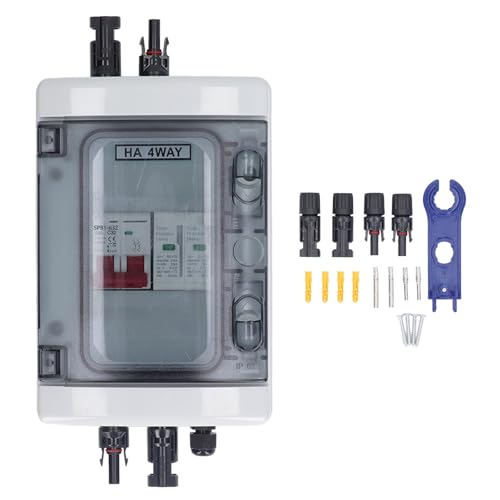 BONKZEBU PV Combiner Box, Eingebaute Leiterschalter Solar -Kombinierkombinationsbox, Kombinierkasten, für Angeschlossene Netze oder Aus -Raster -Photovoltaik -Arrays von BONKZEBU