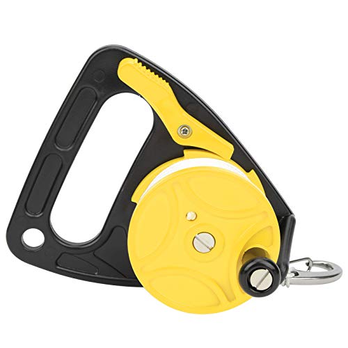 BONKZEBU Tauchwinkel mit Daumenstopper, Multi -SMB -Kajak - -Tauchertrolle, Easy Line Control150ft Tauchlinie, mit PP -Seilkombination der Handle Kartenposition (Gelb) von BONKZEBU