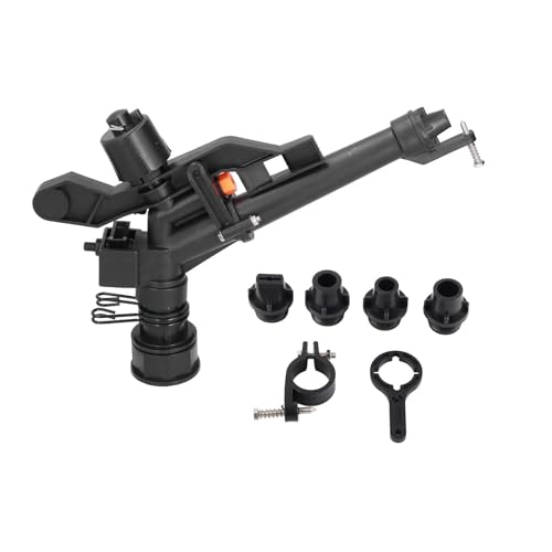 BONKZEBU Verstellbarer Rockerarm Großer Sprinkler mit Doppeldüse, Feinstruktur für Berggebiete, Flaches Ackerland, Straßenrasen und Gartenanlagen Automatische Bewässerung BONKZEBU Verstellbarer Rockerarm Großer Sprinkler mit Doppeldüse, Feinstruktur für Berggebiete, Flaches Ackerland, Straßenrasen und Gartenanlagen Automatische Bewässerung von BONKZEBU
