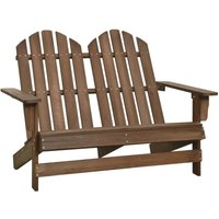 Bonnevie - 2-Sitzer Adirondack-Gartenbank Doppelsitzbank Massivholz Tanne Braun vidaXL von BONNEVIE