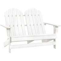 2-Sitzer Adirondack-Gartenbank Doppelsitzbank Massivholz Tanne Weiß vidaXL von BONNEVIE