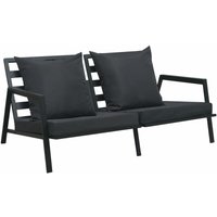 2-Sitzer-Gartensofa,Lounge-Sofa mit Auflagen Dunkelgrau Aluminium vidaXL von BONNEVIE