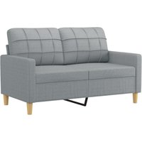 Vidaxl - 2-Sitzer-Sofa Hellgrau 120 cm Stoff Grau von BONNEVIE