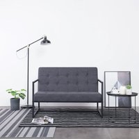 Vidaxl - 2-Sitzer-Sofa mit Armlehnen Dunkelgrau Stahl und Stoff Vidaxl - 2-Sitzer-Sofa mit Armlehnen Dunkelgrau Stahl und Stoff von VIDAXL