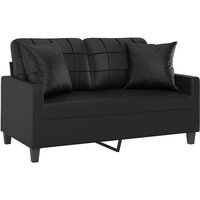 2-Sitzer-Sofa,Sofas gerade mit Zierkissen Schwarz 120 cm Kunstleder vidaXL von BONNEVIE