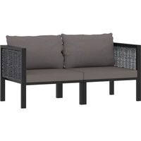 Bonnevie - 2-Sitzer-Sofa Couch Wohnzimmersofa - mit Auflage Anthrazit Poly Rattan BV656345 von BONNEVIE