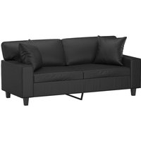 2-Sitzer-Sofa mit Zierkissen Schwarz 140 cm Kunstleder vidaXL88261 von BONNEVIE