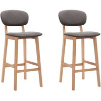 vidaXL Barhocker 2 Stk. Hellgrau Stoff von VIDAXL