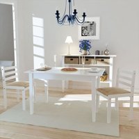 2er-Set Stühle Esszimmerstühle - Weiß Gummibaum Massivholz und Samt BV416120 Bonnevie von BONNEVIE