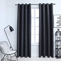 Bonnevie - 2er-Set Verdunkelungsvorhänge,Verdunkelung Gardinen,Thermovorhänge mit Metallösen Anthrazit 140x245 cm CCA455606 von BONNEVIE
