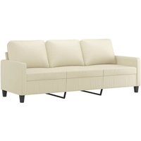 Bonnevie - 3-Sitzer-Sofa,Sofas gerade Creme 180 cm Kunstleder vidaXL von BONNEVIE