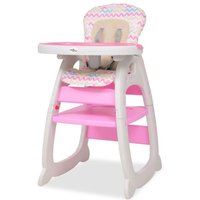 3-in-1 verwandelbarer Hochstuhl für Babys - Kinderhochstuhl für von Geburt mit Essbrett Rosa BV449775 Bonnevie von BONNEVIE