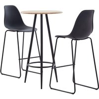 3-tlg. Bar-Set，Bartisch-Set Kunststoff Schwarz vidaXL von BONNEVIE