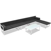 5-tlg. Garten-Lounge-Set，Gartenmöbel-Set Textilene Aluminium Schwarz vidaXL von BONNEVIE