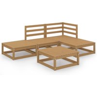 5-tlg. Garten-Lounge-Set Honigbraun Massivholz Kiefer vidaXL107596 von BONNEVIE