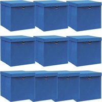 Bonnevie - Aufbewahrungsboxen mit Deckeln 10 Stk. Blau 32x32x32 cm Stoff vidaXL97716 von BONNEVIE