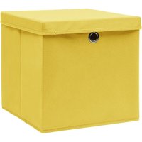 Bonnevie - Aufbewahrungsboxen mit Deckeln 4 Stk. 28x28x28 cm Gelb vidaXL19924 von BONNEVIE